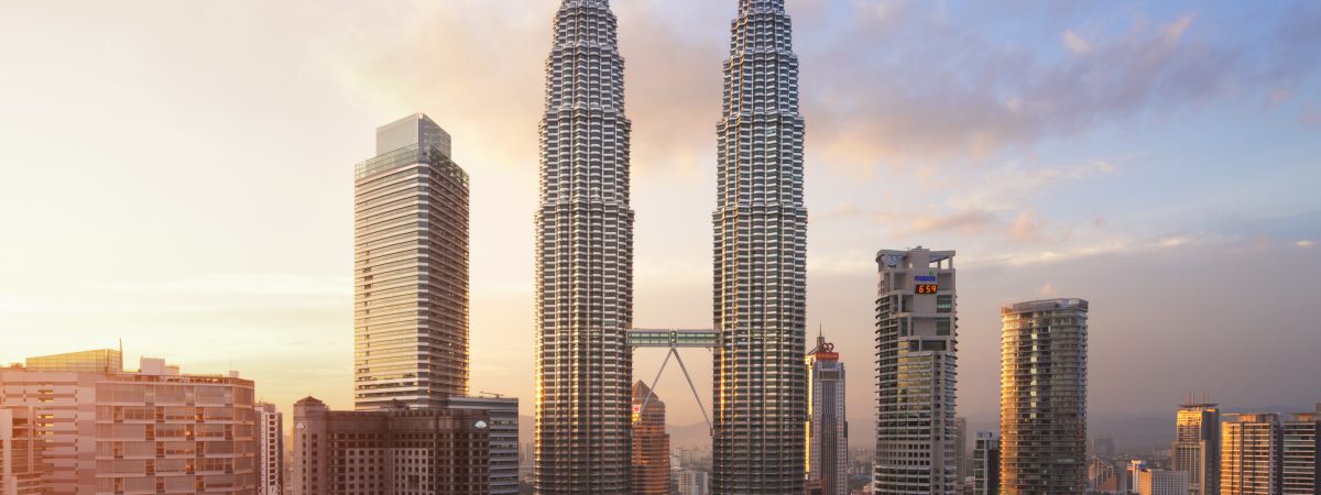 Petronas Twin Towers at sunset