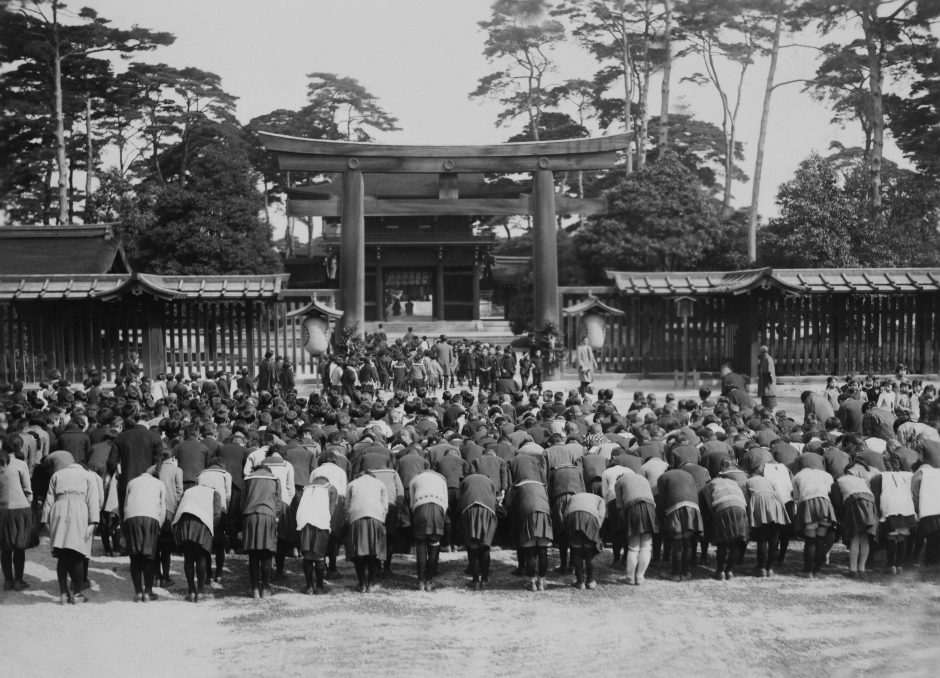Children And Grown-Ups School Visiting The Meiji Shrine For The Anniversary Of Death Of The Last Empress, The Consort Of Meiji Tenno In Tokyo